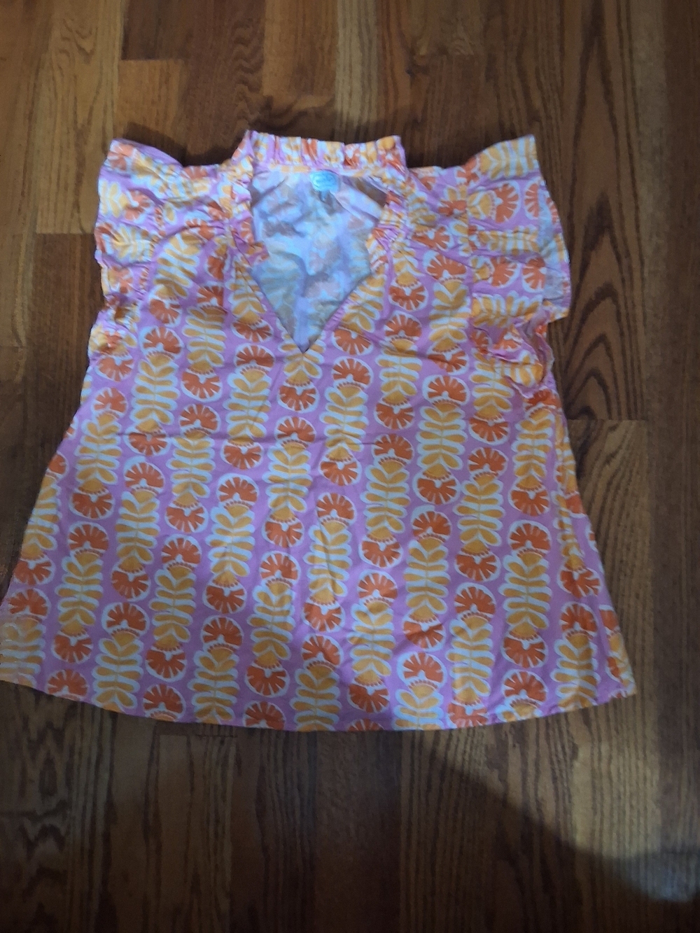 Mud Pie Pink Orange Floral-Print Sundress Top
